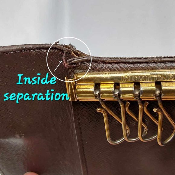 'LOUIS VUITTON' DAMIER 'EBENE'  MONOGRAM 6~RING KEY KEEPER & BOX 2-PIECE SET - Picture 8 of 16